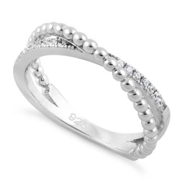 Jewelry - LAST ONE!! Sterling Silver Cubic Zirconia Ring